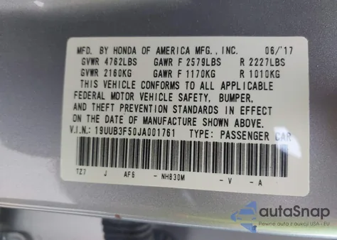 2018 Acura Tlx Tech Pkg from USA, damaged, VIN 19UUB3F50JA001761